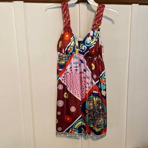 Dress with sequin strap